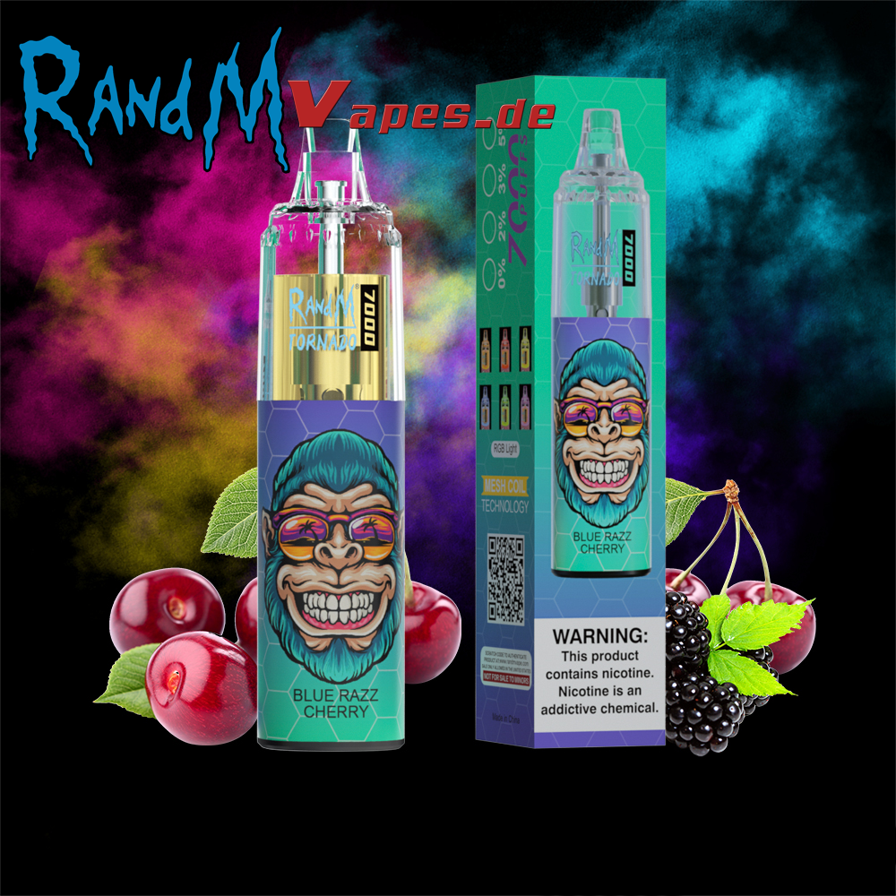 RandM Tornado 7000 Blue Razz Cherry RandM Tornado Vapes RandM Tornado 7000 Blue Razz Cherry RandM Tornado Vapes