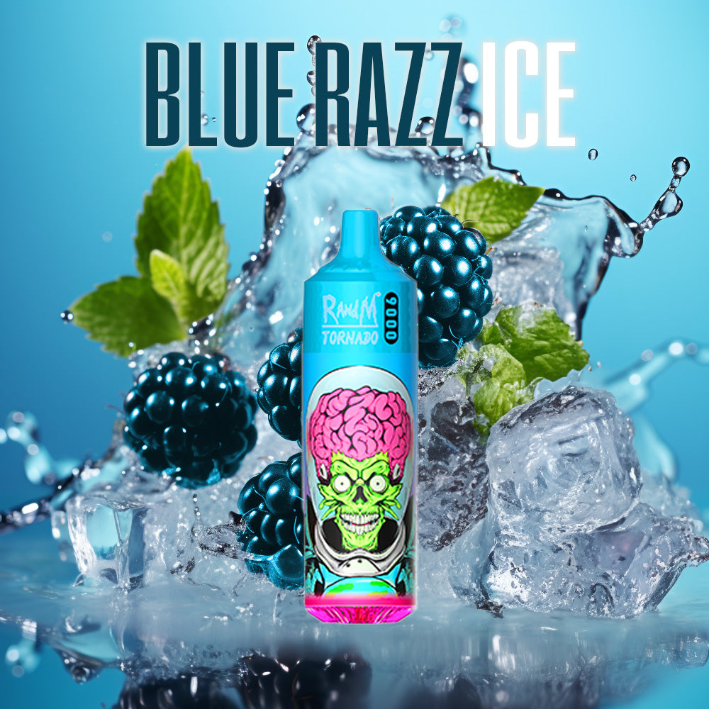 RandM Tornado 9000 Blue Razz Ice 🥤 – RandM Tornado Vapes