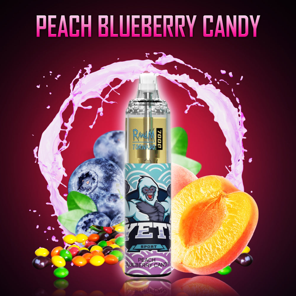 RandM Tornado 7000 Peach Blueberry Candy  RandM Tornado Vapes