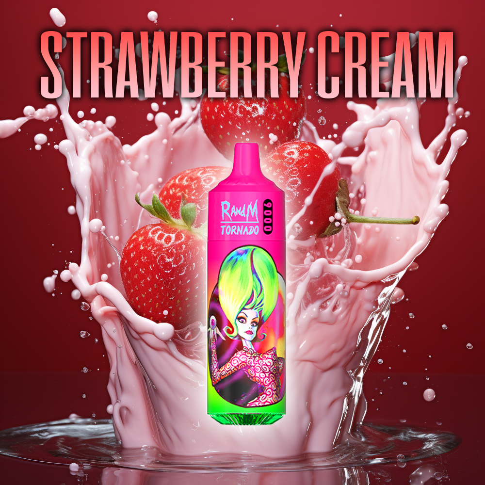 RandM Tornado 9000 Strawberry Cream 🍓🍰 – RandM Tornado Vapes