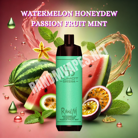 RandM Shisha Vape 10000 Watermelon Honeydew Passion Fruit Mint
