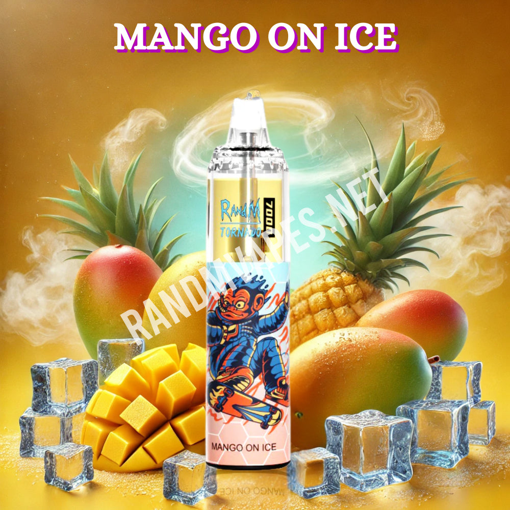 randm tornado mango on ice Mango On Ice RandM Tornado 7000 Nic Salt E-liquid by Fumot main image 1