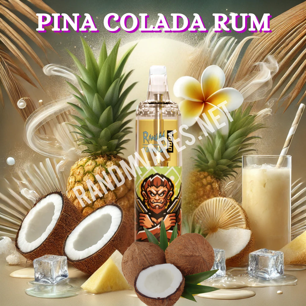 randm tornado pina colada rum RANDM TORNADO - PINA COLADA RUM - DISPOSABLE VAPE DEVICE (6000 PUFFS) - 5%  Nicotine Rechargeable type-C - YoyoVap main image 1