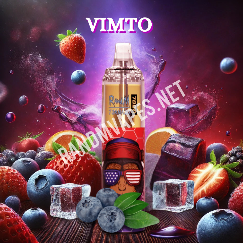 randm tornado 7000 vimto RandM Tornado 7000 Vimto Crush 🫐🍓🧊 – RandM Tornado Vapes main image 0