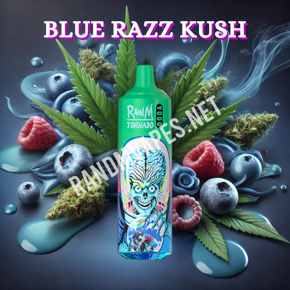 RandM Tornado 9000 Blue Razz Kush RandM Tornado Vapes RandM Tornado 9000 Blue Razz Kush RandM Tornado Vapes