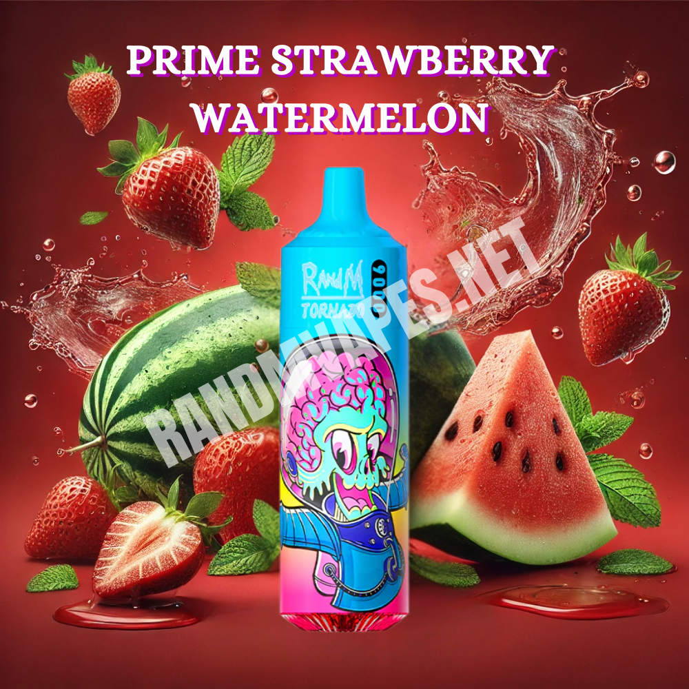 RandM Tornado 9000 Prime Strawberry Watermelon  RandM Tornado Vapes