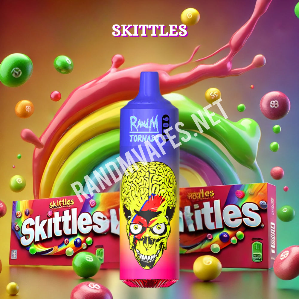 randm tornado skittles RandM Tornado 9000 Watermelon Skittle Prefilled Vape