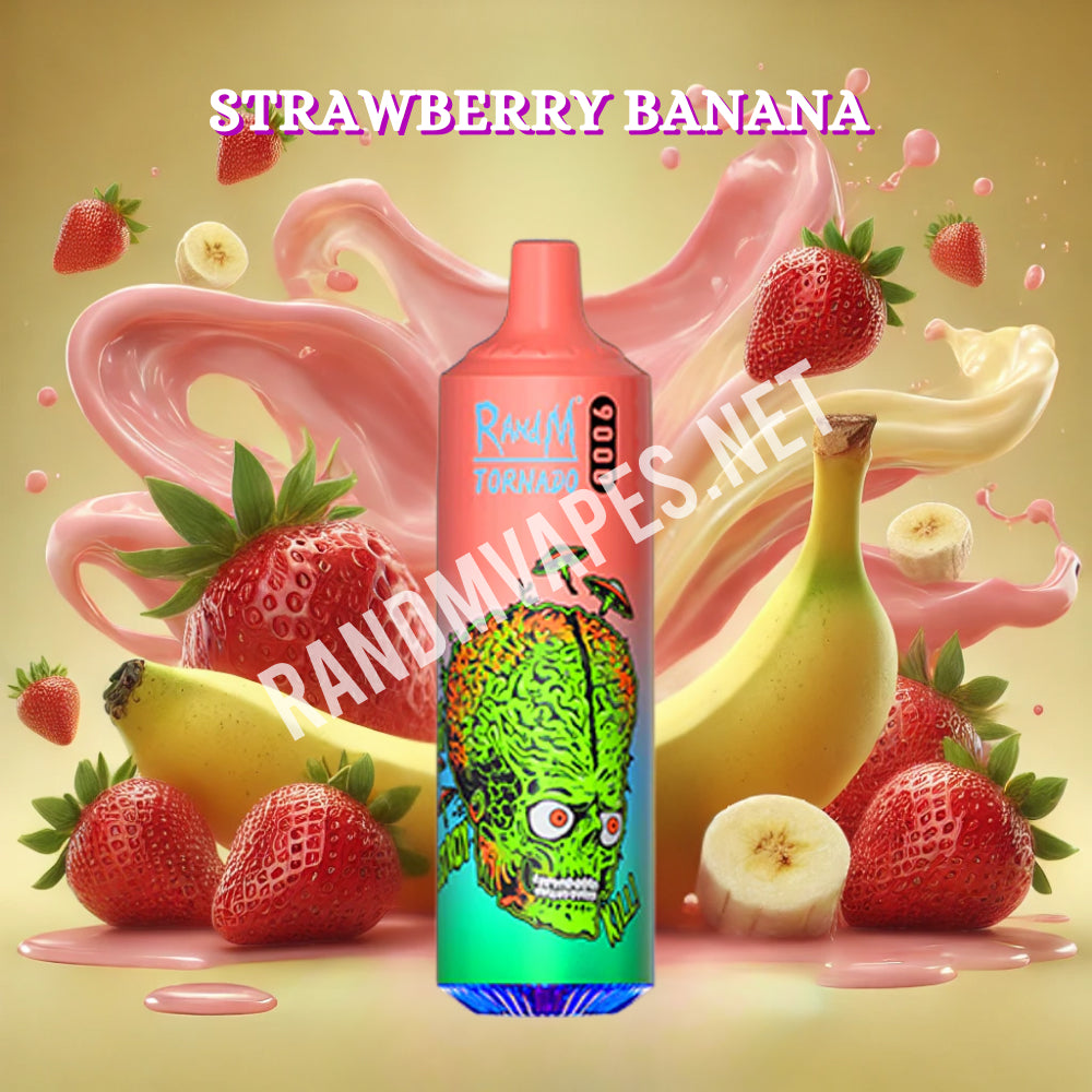 RandM Tornado 9000 Strawberry Banana RandM Tornado Vapes RandM Tornado 9000 Strawberry Banana RandM Tornado Vapes