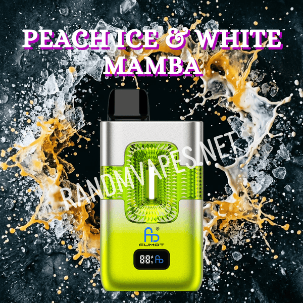 Peach Ice & White Mamba RandM Tornado Vapes Peach Ice & White Mamba RandM Tornado Vapes