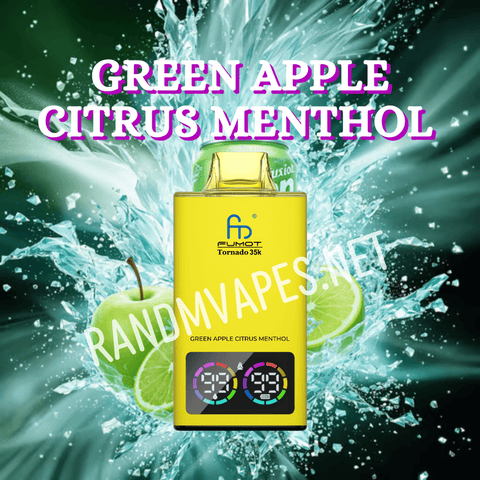 RandM Tornado Vape 35000 Green Apple Citrus Menthol